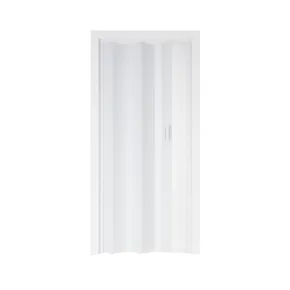 Porta a Soffietto 83x214 cm PVC Bianco Maniglia ABS Riducibile