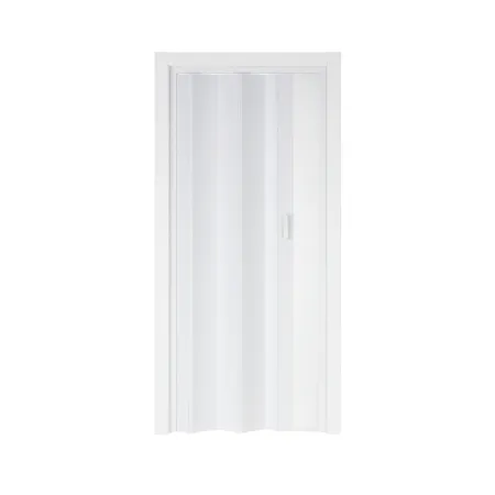 Outlet Porta a Soffietto 83x214 cm PVC Bianco Maniglia ABS Riducibile
