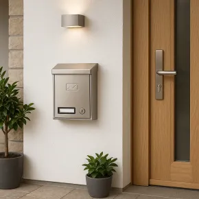Cassetta Postale in Acciaio Inox da Esterno con Tetto Antipioggia 2