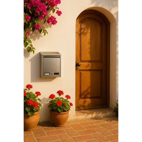 Cassetta Postale in Acciaio Inox da Esterno con Tetto Antipioggia
