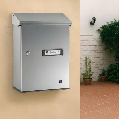 Cassetta Postale Acciaio Inox Tetto Apribile per Riviste Esterno