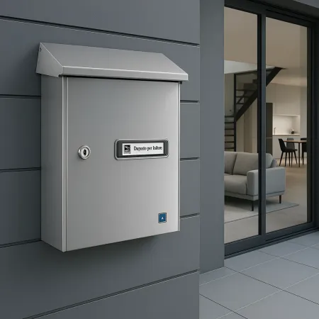 Cassetta Postale Acciaio Inox Tetto Apribile per Riviste Esterno