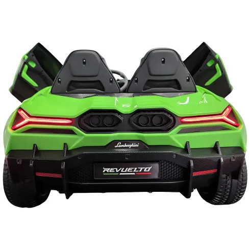 Auto Elettrica Bambini 2 Posti 24V Verde Sedili in Pelle e Telecomando