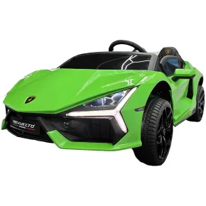 Auto Elettrica Bambini 2 Posti 24V Verde Sedili in Pelle e Telecomando