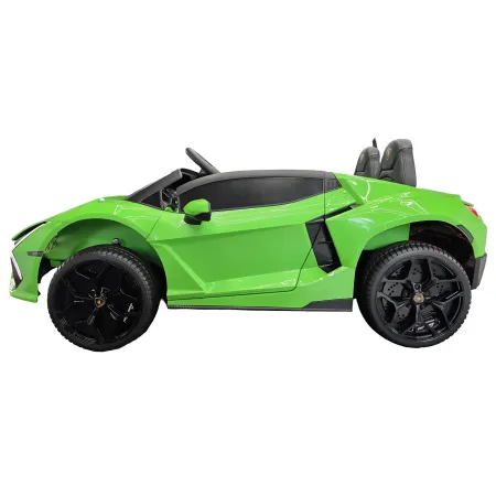 Auto Elettrica Bambini 2 Posti 24V Verde Sedili in Pelle e Telecomando