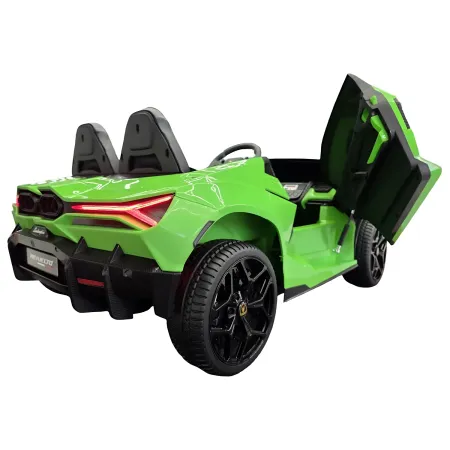 Auto Elettrica Bambini 2 Posti 24V Verde Sedili in Pelle e Telecomando