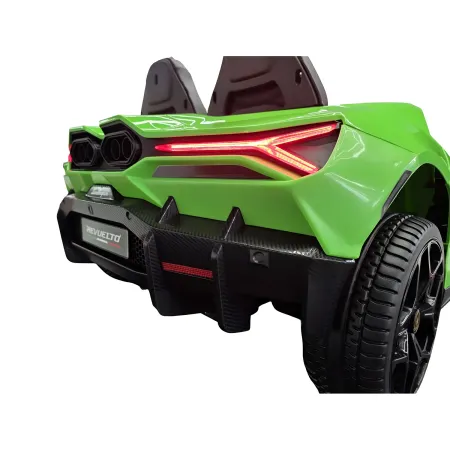 Auto Elettrica Bambini 2 Posti 24V Verde Sedili in Pelle e Telecomando