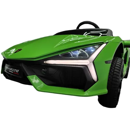 Auto Elettrica Bambini 2 Posti 24V Verde Sedili in Pelle e Telecomando