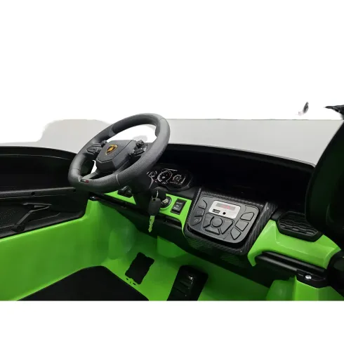 Auto Elettrica Bambini 2 Posti 24V Verde Sedili in Pelle e Telecomando