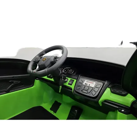 Auto Elettrica Bambini 2 Posti 24V Verde Sedili in Pelle e Telecomando
