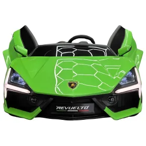 Auto Elettrica Bambini 2 Posti 24V Verde Sedili in Pelle e Telecomando 2