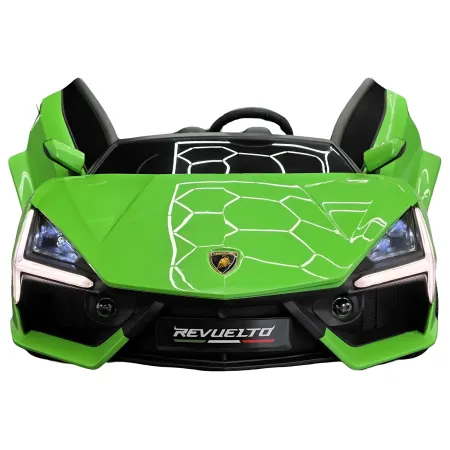 Auto Elettrica Bambini 2 Posti 24V Verde Sedili in Pelle e Telecomando