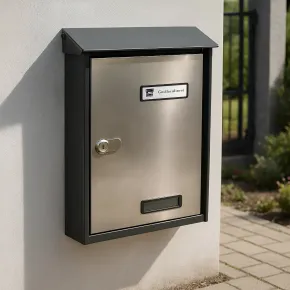 Cassetta Postale Acciaio Inox da Esterno con Tetto Parapioggia 2