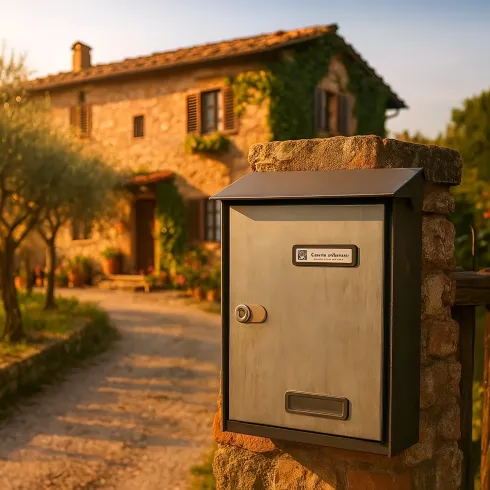 Cassetta Postale Acciaio Inox da Esterno con Tetto Parapioggia