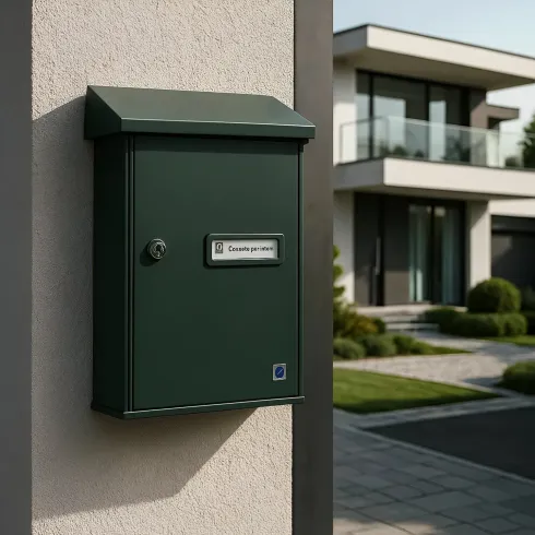 Cassetta Postale da Esterno Grigio Acciaio Zincato con Tetto Apribile