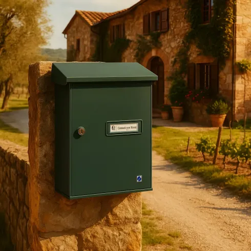 Cassetta Postale da Esterno Grigio Acciaio Zincato con Tetto Apribile
