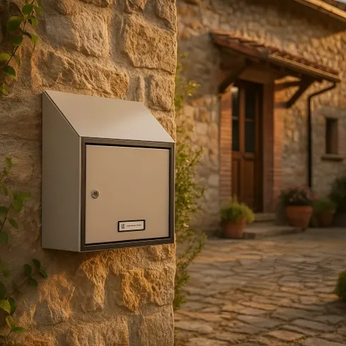 Cassetta Postale Acciaio Grigio Imbucatura Posteriore Interni Condomini