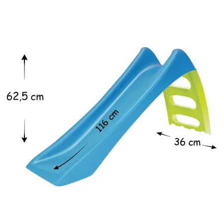 Scivolo Bambini Plastica 116 cm con Attacco Acqua e Scaletta 3 Gradini