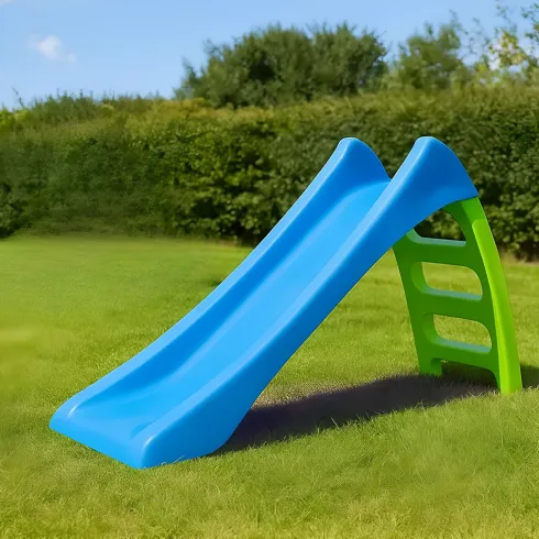 Scivolo Bambini 116 cm con Attacco Acqua e Scaletta 3 Gradini Celeste