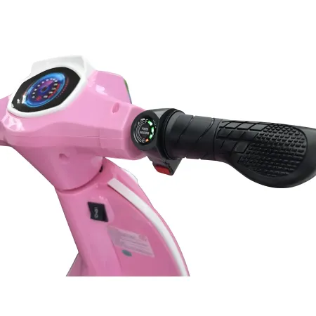 Scooter Elettrico per Bambini Rosa 24V Sedile Pelle e Ruote Pneumatiche