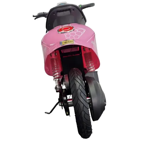 Scooter Elettrico per Bambini Rosa 24V Sedile Pelle e Ruote Pneumatiche