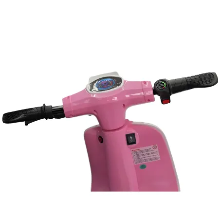 Scooter Elettrico per Bambini Rosa 24V Sedile Pelle e Ruote Pneumatiche