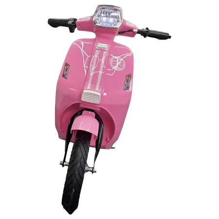 Scooter Elettrico per Bambini Rosa 24V Sedile Pelle e Ruote Pneumatiche