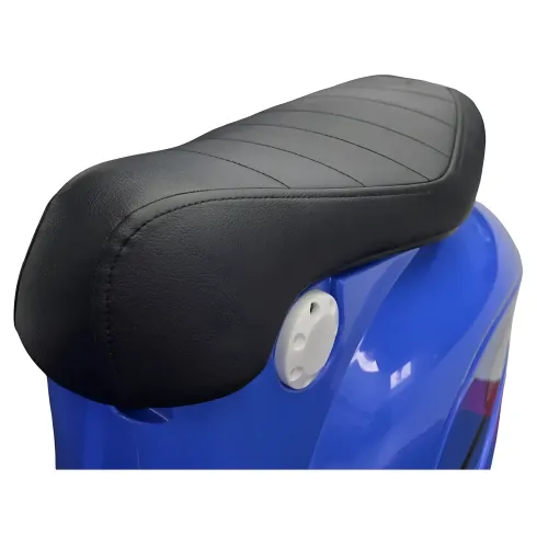 Scooter Elettrico Blu per Bambini 24V Sedile Pelle Ruote Pneumatiche