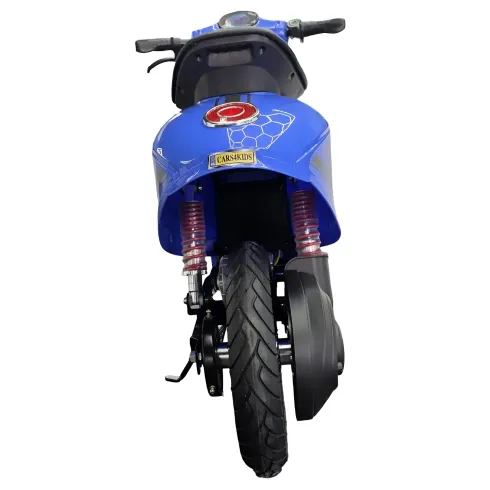 Scooter Elettrico Blu per Bambini 24V Sedile Pelle Ruote Pneumatiche