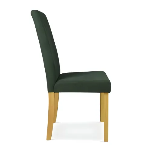 Set 2 Sedie in Tessuto Verde 45x46,5x100 cm Gambe Rovere Sala da Pranzo
