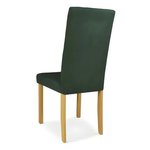 Set 2 Sedie in Tessuto Verde 45x46,5x100 cm Gambe Rovere Sala da Pranzo
