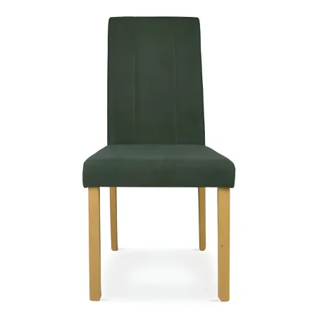Set 2 Sedie in Tessuto Verde 45x46,5x100 cm Gambe Rovere Sala da Pranzo