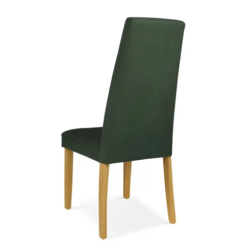 Set 2 Sedie Seduta in Tessuto Verde Gambe Legno Rovere 46x47x100,5 cm