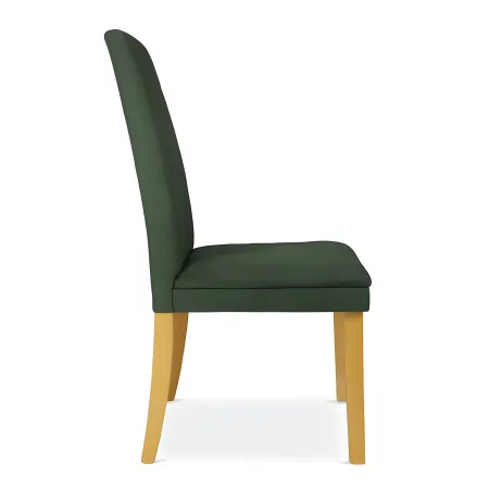 Set 2 Sedie Seduta in Tessuto Verde Gambe Legno Rovere 46x47x100,5 cm