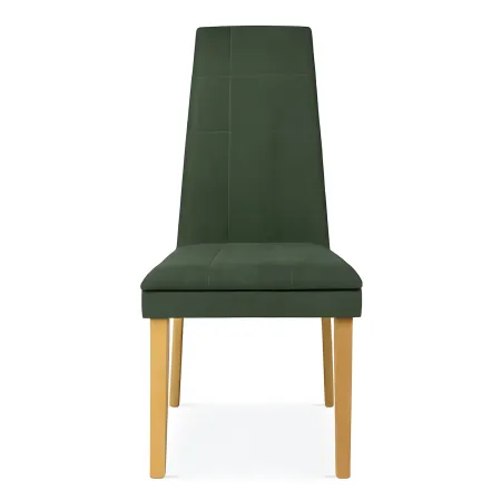 Set 2 Sedie Seduta in Tessuto Verde Gambe Legno Rovere 46x47x100,5 cm