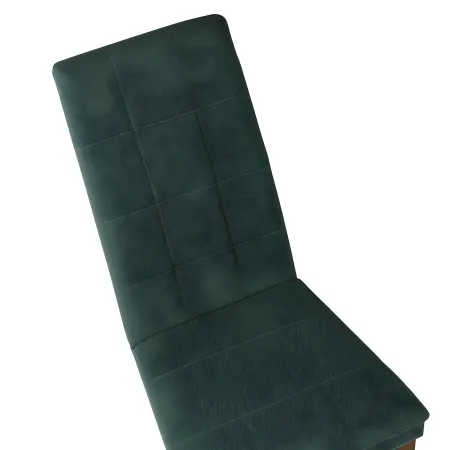 Set 2 Sedie Seduta in Tessuto Verde Gambe Legno Rovere 46x47x100,5 cm