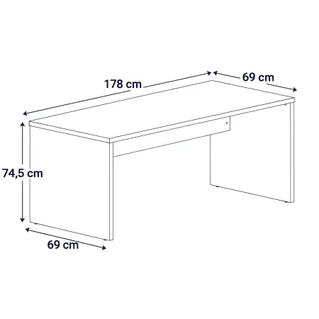 Scrivania da Ufficio Design Direzionale in Legno 178x69x74,5 cm