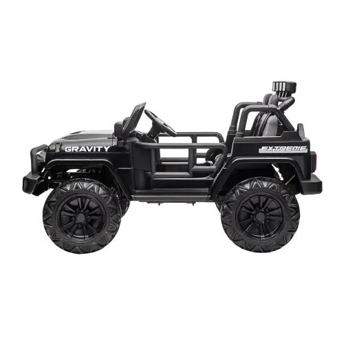 Jeep Elettrica Bambini 12V Gravity Nero Metallizzato 2 Posti Telecomando