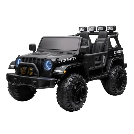 Jeep Elettrica Bambini 12V Gravity Nero Metallizzato 2 Posti Telecomando