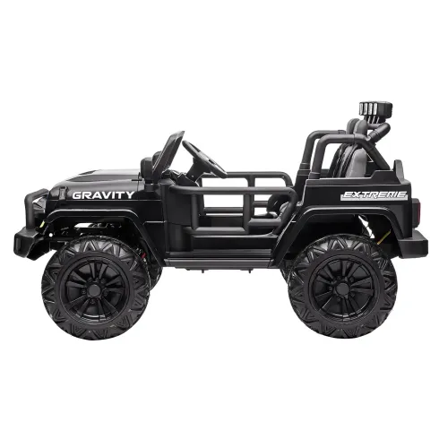 Jeep Elettrica Bambini 12V Gravity Nero Metallizzato 2 Posti Telecomando