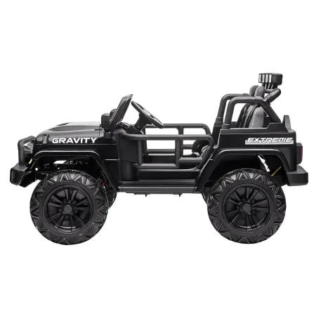 Jeep Elettrica Bambini 12V Gravity Nero Metallizzato 2 Posti Telecomando