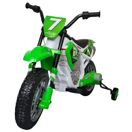 Scooter Motorino Elettrico per Bambini a Batteria 12 Volt Verde Moto da Cross | BricoShop24