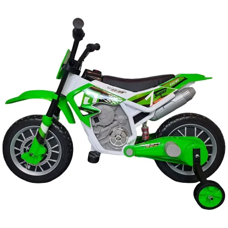 Scooter Motorino Elettrico per Bambini a Batteria 12 Volt Verde Moto da Cross | BricoShop24