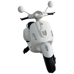 Scooter Elettrico per Bambini Happy Bianco Doppia Velocità e MP3