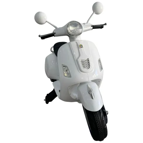 Scooter Elettrico per Bambini Happy Bianco Doppia Velocità e MP3