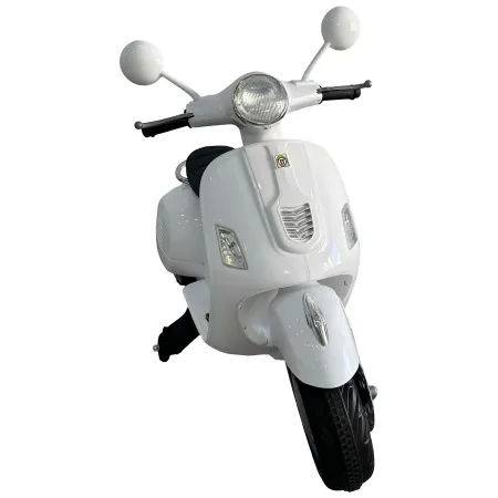Scooter Elettrico per Bambini Happy Bianco Doppia Velocità e MP3