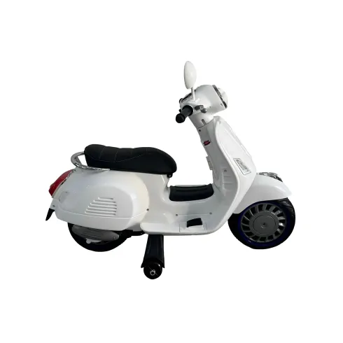 Scooter Elettrico per Bambini Happy Bianco Doppia Velocità e MP3