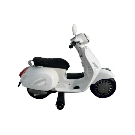 Scooter Elettrico per Bambini Happy Bianco Doppia Velocità e MP3