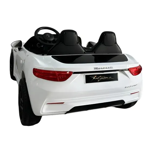Auto Elettrica Bambini Maserati Folgore 2 Posti 12V Bianco Doppio Motore