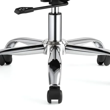 Sedia da Ufficio in PVC Nero Regolabile Oscillante Moderna Schienale Alto